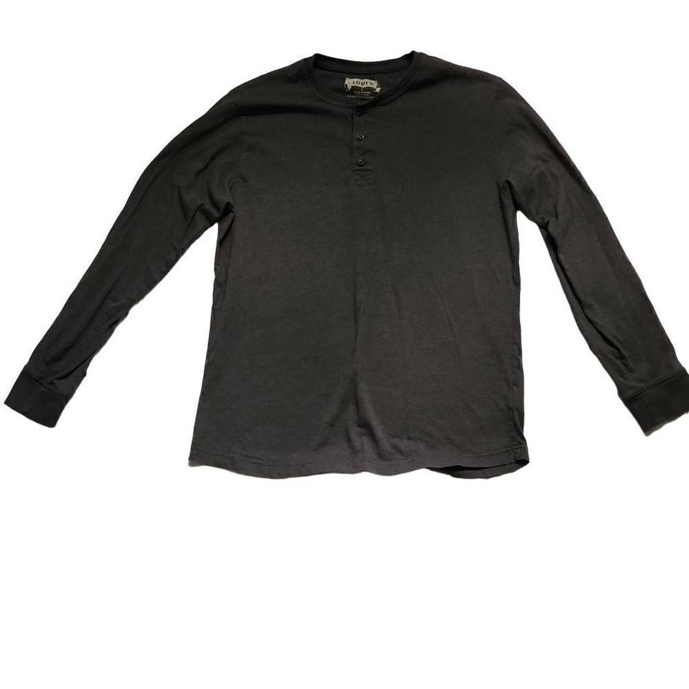 Levi's Men's Vintage Gray Long Sleeve Henley Top - Size Large